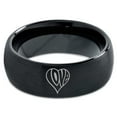 thumbnail image 2 of Tungsten Heart Love Hippy Boho Emoji Band Ring 8mm Men Women Comfort Fit Black Dome Brushed Polished, 2 of 4