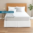thumbnail image 3 of 550-TC Egyptian Cotton Dust Ruffle/Bed Skirt Queen Size 1-Pieces Split Corner Tailored Bed Skirt 15" Inch Drop Length White Stripe, 3 of 5