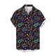thumbnail image 5 of Mens Casual Botón Arriba Camisas Manga Corta Cuello Cubano Vintage Impresión Estilo 1950S Tela Elástica de Cuatro Lados para la Fiesta de Vacaciones en la Playa, 5 of 6