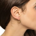 thumbnail image 2 of Brilliance Fine Jewelry Adult 10KT Yellow Gold Seguin Finish Oval Hoop Earrings, 2 of 4