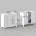 thumbnail image 3 of kleankin Coiffeuse de Salle de Bain Moderne avec Évier, Armoire de Rangement sur Pied, 3 of 9
