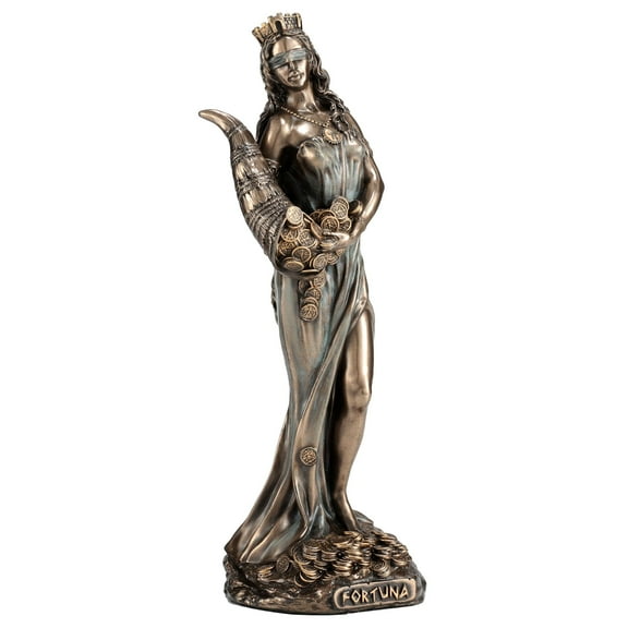 Veronese Design 6 1/8 Inch Fortuna The Greek Goddess of Fortune and Luck Resin Sculpture Cold Cast Bronze Finish