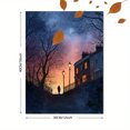 thumbnail image 3 of Victorian Streetscape Dusk Silhouette Watercolor Canvas Print, Vintage City Wall Art for Living Room Bedroom Hallway Office Study Hotel, 3 of 8