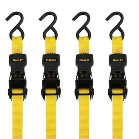 Stanley Ratchet Straps 1" X 12' 1500Lbs 4Pk