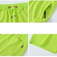 thumbnail image 4 of Mens Shorts Casual Drawstring Zipper Pockets Elastic Waist Fluorescentgreen 36, 4 of 8