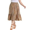 MODA NOVA Juniors Plus Size Boho Striped Print Fit Flare Skirt Brown 4X