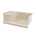 thumbnail image 5 of Aquatique 60" x 32" Single Threshold Shower Base With Right Hand Drain and Integral Left Hand Seat in Biscuit, 5 of 11