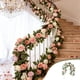 thumbnail image 1 of Guirnalda de hojas de rosa artificiales, flores de ratán sintético | Cortina flexible para arco, dintel y pérgola | Decoración para bodas, exteriores y hogar | Arreglo de mesa de plástico para puerta, 1 of 6