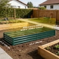 thumbnail image 3 of Outsunny Jardinière Surélevée Galvanisée 12x4x1 Pi, Fond Ouvert, Vert, 3 of 10