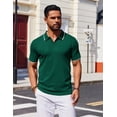 thumbnail image 2 of Polo COOFANDY Jersey de manga corta para hombre verde, 2 of 7