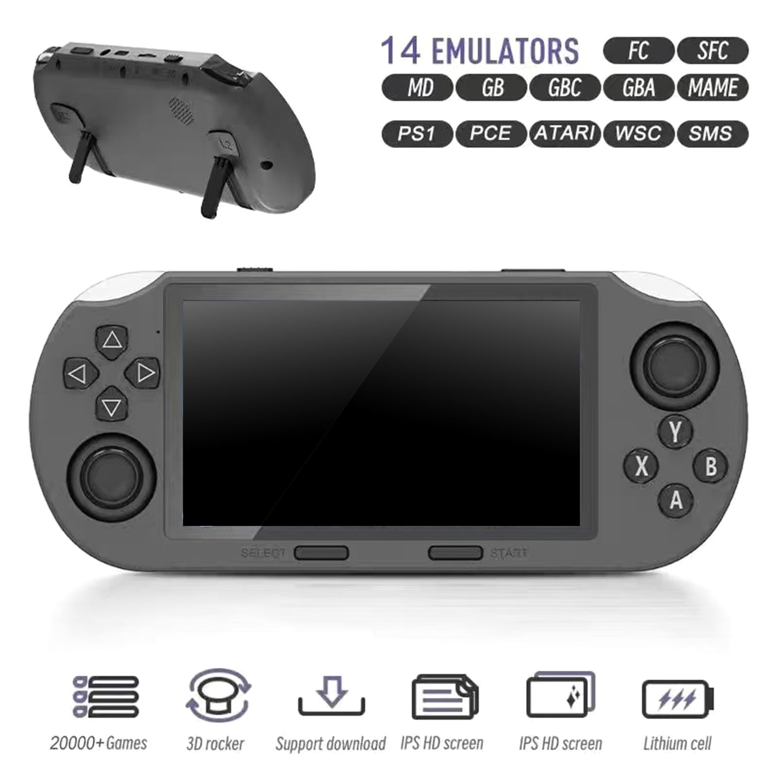 Ergonomic Handheld Game with 4.5inch Widescreen Preloaded & Travel-Friendly Compact Design