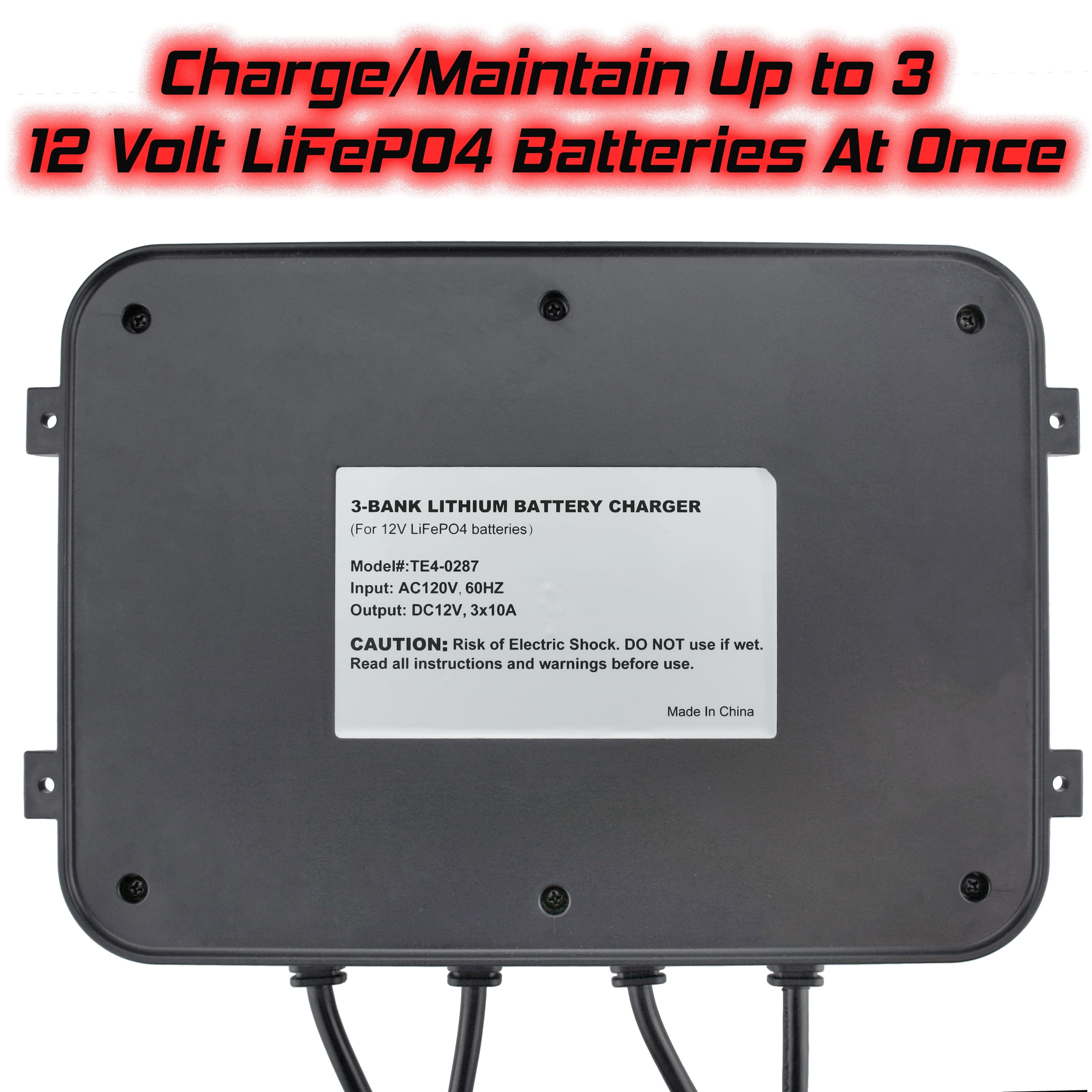 Banshee Lithium LiFePO4 3 Bay 12v Smart Charger/Tender for Car Motorcycle Truck Boat Battery
