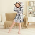 thumbnail image 4 of BZSMCE Bathrobes Belt Hooded Blush and Bloom Mosaic Creative Pattern, 4 of 8