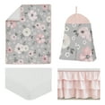 thumbnail image 6 of Sweet Jojo Designs Watercolor Floral Grey and Pink 4 Piece Crib Bedding Set, 6 of 6