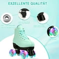 thumbnail image 5 of Women Roller Skates Classic Pure Color Quad Skates Cozy PU Leather Shiny Skates Adjustable Lace-up Roller Skates for Beginners Indoor and Outdoor, Green, 7, 5 of 6