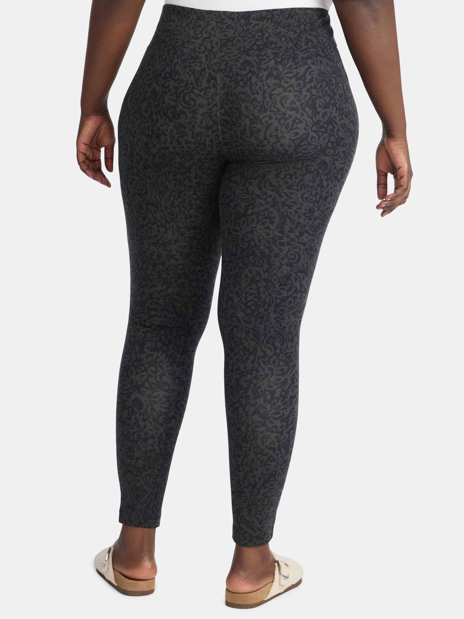 Terra & Sky Women's Plus High Waist Ankle Length Leggings, 27" Inseam, Sizes 0X-5X