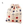 thumbnail image 3 of Cotton Blend Linen Home Storage Travel Use Printing Cotton Storage Bag Storage Bag with the Drawstring, 3 of 9