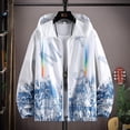 thumbnail image 5 of Summer Skin Coats Men Ultra Light UV Sun Protection Big Size Hooded Windbreaker Jacket Men printing Casual Outwear, 5 of 7