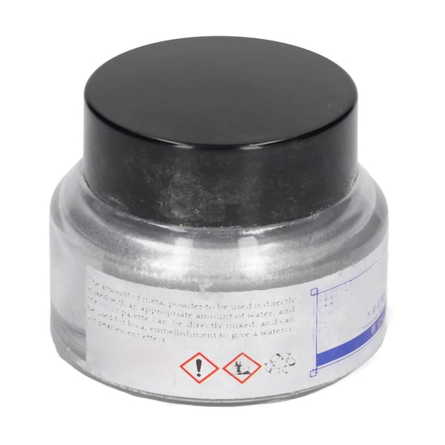 Polvo De Pigmento Metálico, Polvo De Pigmento Resistente Al Agua De Molienda Fina Plateada Brillante Fácil De Usar Para La Oficina