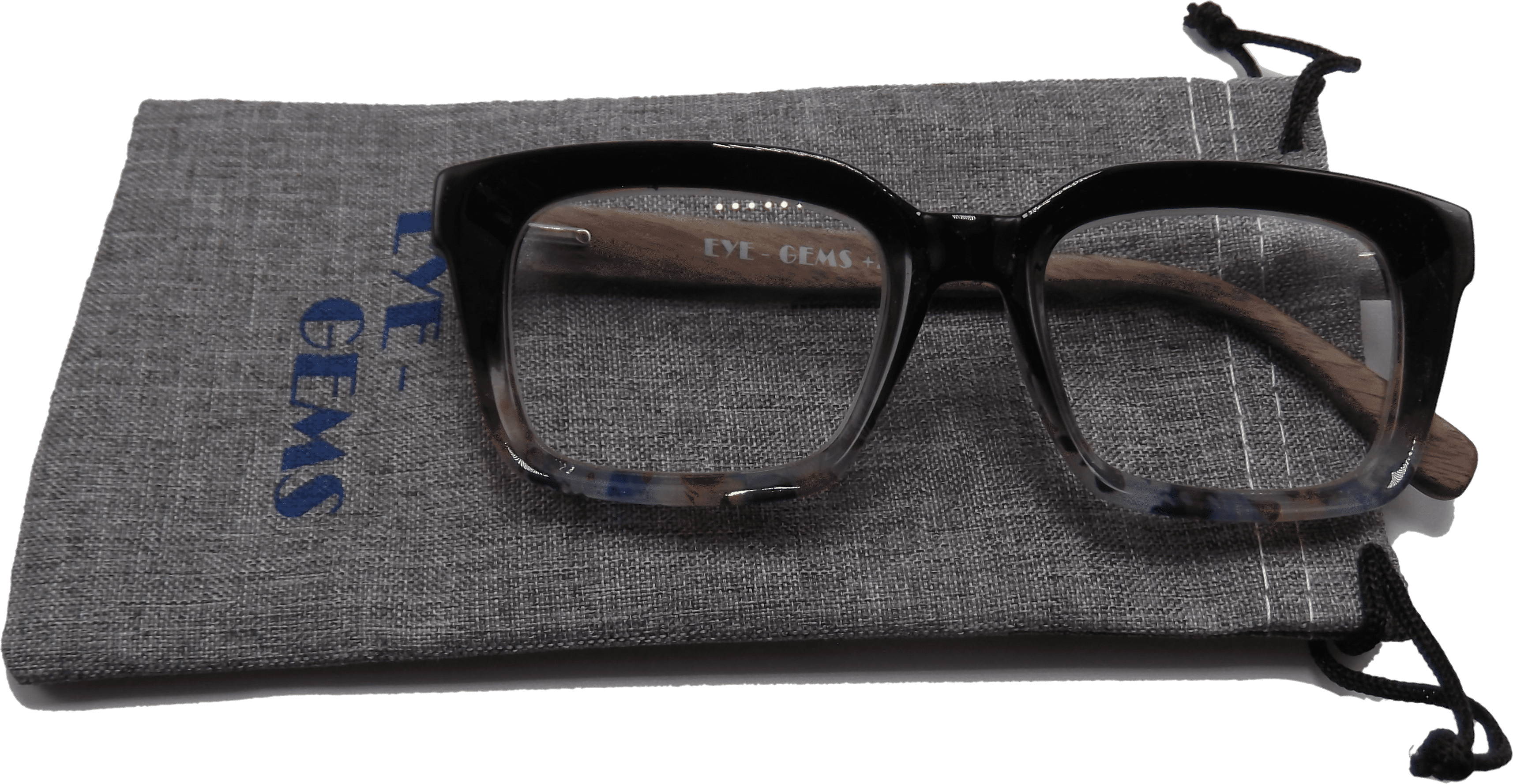 EYEGEMS Brand Eyeglasses +2.50 Women Eco Friendly Sustainable  Reading Glasses Ladies Walnut Wood Black Multicolor 0552