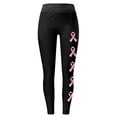 thumbnail image 4 of Black Leggings for Women Breast Cancer Awareness Ribbon Print Leggings Yoga Pants, 4 of 4