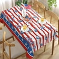 thumbnail image 4 of 4th of July Patriotic Rectangle Tablecloth 60 x 120 Inch, American Nautical Anchor Starfish Decorative Table Cloth Dining Table Cover, USA Beach Coastal Summer Stripes Dinner Party Picnic Decor, 4 of 6