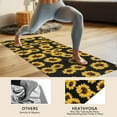 thumbnail image 4 of Black Yellow Sunflower Pattern Hot Yoga Mat Towel Non Slip for Hot Yoga - Quick-Drying Yoga Mat Cover with 4 Corner Pockets with Travel Bag - Hot Yoga Towel Non Slip 70"x26", 4 of 6