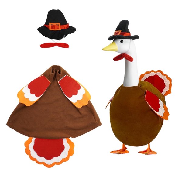 YingYouFu Thanksgiving Porch Goose Turkey Outfit Fall Holiday Attire for 23 Inch Decoration Outdoor Yard Patio Decor Autumn Festival Clothing Set