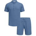 thumbnail image 3 of COOFANDY Mens Matching Shirt and Shorts Resort Wear Cruise Outfits Textured Two Piece Summer Short Set, 3 of 6