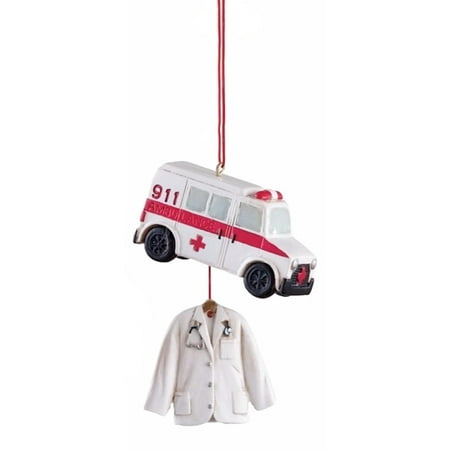 EMS Ambulance Emergency Response Christmas Tree Ornament, Made by Midwest By Midwest