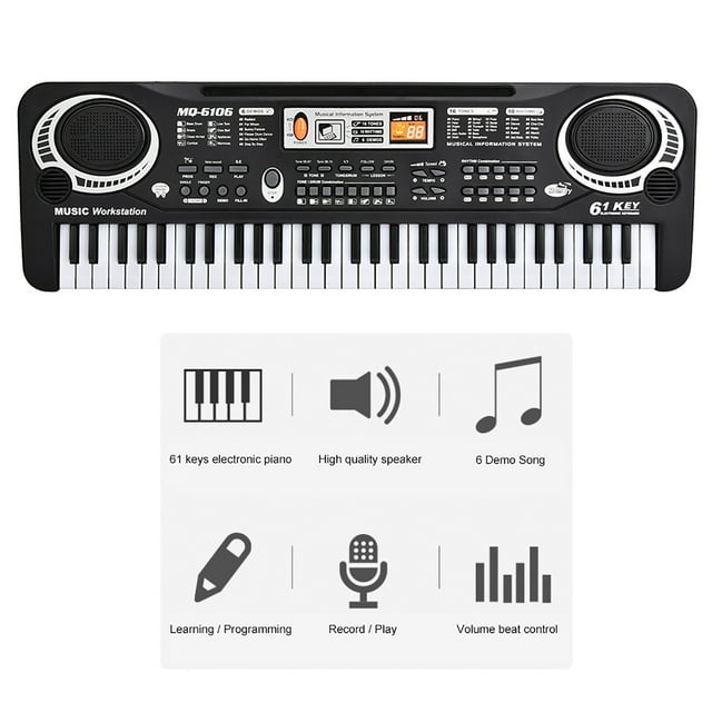 Piano Eléctrico, Teclado de Mano de Obra Exquisita Ajustable Sensible Piano, Adultos Principiados para Niños al Aire Libre en Interiores