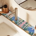 thumbnail image 2 of Yayeee Faucet Mat for Kitchen Sink 14.7" Diatomite Long Splash Guard Pad, Seaside Leaves, 2 of 7
