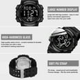 thumbnail image 2 of Men's Digital Sports Watch With Stopwatch/Alarm/Dual Time/ LED Backlight Outdoor Sports Waterproof Watch PU Strap Gifts for Man Christmas Gifts, 2 of 9