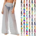 thumbnail image 1 of Pincandy Women See Through Sheer Mesh Pants Beach Swimsuit Bikini Bottom Cover up Party Club Elastic High Waist Wide Leg Pants, 1 of 7