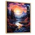 thumbnail image 2 of Designart "Kawaii Borealis Landscape" Aurora Borealis Floater Framed Wall Art Prints, 2 of 5