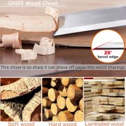 4 Pcs Wood Chisel Set, CRV Steel Bevel Sharp Edge Bench Chisels with Edge Cover, Comfortful Beech Handle, for Woodworking and DIY Projects, 9.5x(0.23, 0.47, 0.71, 0.94)