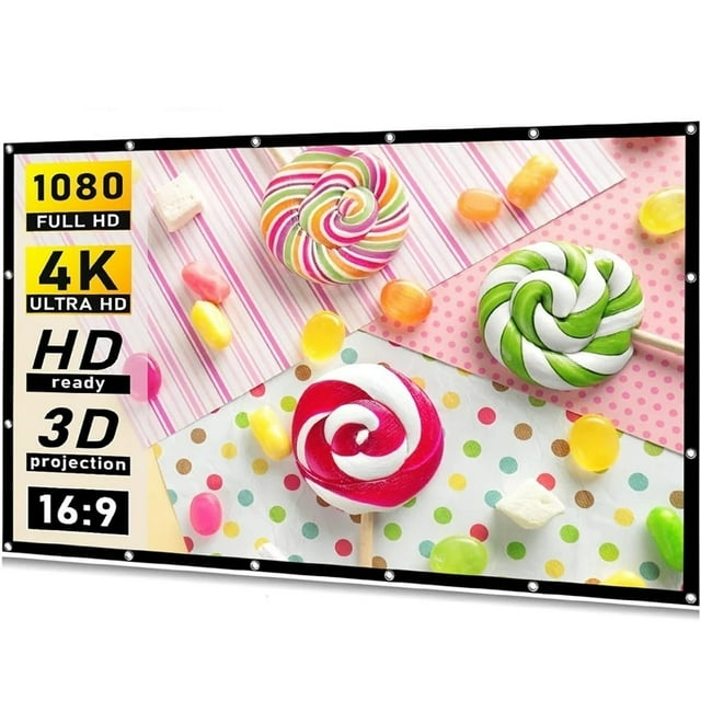 Projector Screen White Less Creases Soft High Density Portable Foldable ,Wrinkle-Free