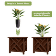thumbnail image 3 of Pure Garden Outdoor Lattice Planter Box - 15.5-Inch Plant Pot, Brown, 3 of 8