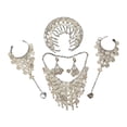 thumbnail image 2 of Conjunto de 4 piezas de joyería para mujer, conjunto de joyería de danza del vientre gitana para boda Pendientes de clip, 2 of 8