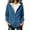 Blue, variant on Women Plush Fleece Hoodie Warm Sherpa Lined Zip Up Outerwear Casual Pocket Sweater Coat for Winter Cold Weather Outdoor Layering Outfit, Beige M Size