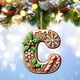 thumbnail image 1 of Uuiauoio 26 Gingerbread Alphabet Ornaments, Letters Christmas Ornament, 26 Initial Candy Cane Letter Pendant with Berries Pattern, Xmas Hanging Alphabet Letters for Christmas Tree Craft(C), 1 of 5