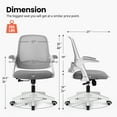 thumbnail image 5 of NEO CHAIR Office Chair, Flip-up Padded Armrests Desk Chair, Ergonomic Back Support, Gray, 5 of 9