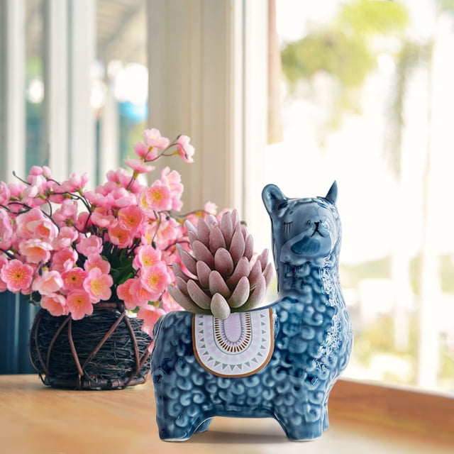 BKER Cute Cartoon Animal Meat Ceramic Pot For Indoor Adorable Design For Cactus & Old Trunk Greens