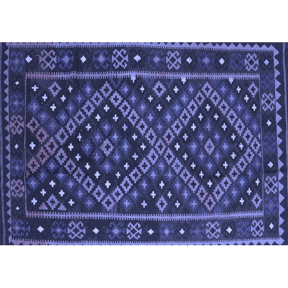 Ahgly Company Indoor Rectangle Southwestern Blue Country Area Rugs, 3' x 5'