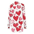 thumbnail image 3 of fatyb Womens Valentine Cute Cardigan Heart Print Long Sleeve Open Front Outerwear Lightweight for Women, 3 of 4