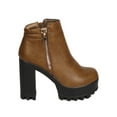 thumbnail image 2 of New Women Nature Breeze Lowell-01 PU Zippered Lug Sole Block Heel Bootie, 2 of 5