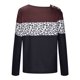 thumbnail image 4 of Puntoco mujeres manga larga hombro fuera del hombro correa cruzada Plaid Color bloque tops blusa túnica tops Puntoco Puntoco-5426, 4 of 6