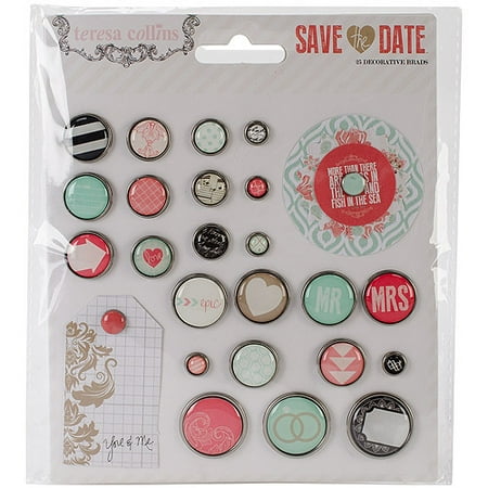 Save The Date Decorative Brads 25/pkg-