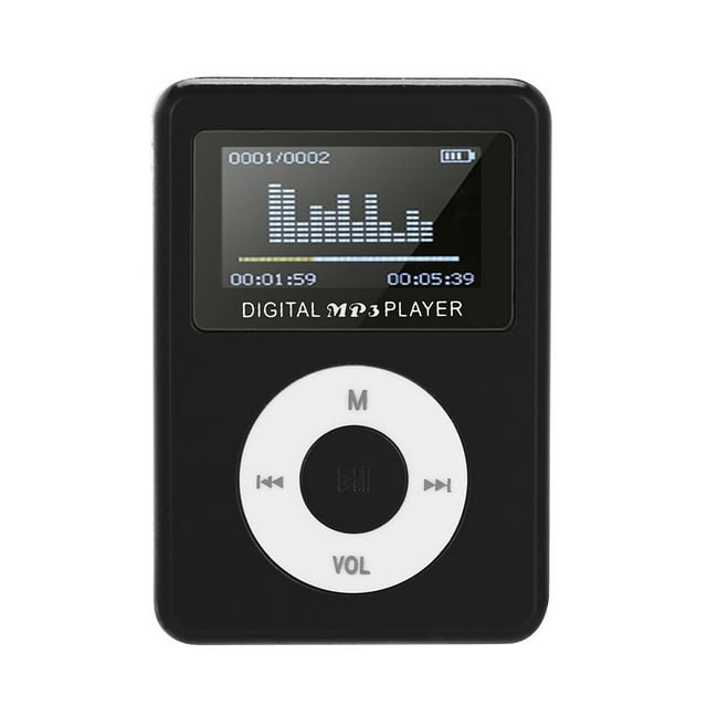 Kadlawus 2Pcs USB Mini MP3 Player for Portable Music, Metal Body Mini LCD Screen, 32GB SD/TF Card Support, 3.5mm Headphone Jack for Audio , Language Learning