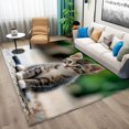 thumbnail image 2 of Machine Washable Area Rug 3x5 ft for Dining Room, Bedroom, and Living Room, Animal Gray Cat Stain and Water-Resistant Non-Slip Rug, Pet and Kid Friendly, 2 of 7